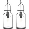 Pakabinamas šviestuvas Lampa wisząca Beliani Rinkinys 2 lamp wiszących metalowy juoda BASHILO!