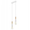 Pakabinamas šviestuvas Kabanti lempa Lamkur Simon kabanti lempa su pakabinimu Edison moderni metalinė 2x60W E27 balta/mediena (37318)