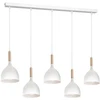 Pakabinamas šviestuvas Luminares pakabinama lempa Luminex Noak Wood balta 5 taškų