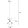 Pakabinamas šviestuvas MAXlight Kabanti lempa Loftinė kabanti lempa XENA P0403 Maxlight metalinis gaubtas stiklinis rutulys pakabinama žalvarinė balta