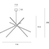 Pakabinamas šviestuvas MAXlight Loftinė pakabinama lempa SPIDER P0412 Maxlight metalinis korpusas LED strypai 33W 3000K pakabinama juoda