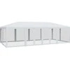 Proginė palapinė su 12 tinklinėmis sienomis, balta, 8x4m, HDPE