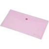 Aplankas-vokas Panta Plast, Focus, DL 110x220mm, horizontalus, su spaustuku, rožinės spalvos