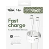 Panzer Glass Kabelis USB PanzerGlass USB-C - USB-C 1.2 m Baltas (EM77569)