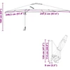 Sodo skėtis 248,5 x 247,5 x 160 cm Poliesteris ir plienas