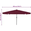 Sodo skėtis 395 x 395 x 245 cm Poliesteris Apvali Bordo raudona