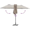 Sodo skėtis 370 x 197 x 239 cm Poliesteris ir aliuminis Taupe