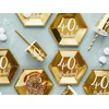 Party Deco Popierinės lėkštutės auksinės "40 gimtadienis" 6vnt