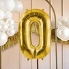 Party Deco Balionas folinis skaičius 0 auksinis 72cm