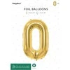 Party Deco Balionas folinis skaičius 0 auksinis 72cm