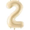Party Deco Balionas folinis skaičius 2 gelsvas matinis 72cm