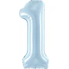 Party Deco Balionas folinis skaičius 1 melsvas 72cm
