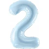 Party Deco Balionas folinis skaičius 2 melsvas 72cm