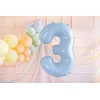 Party Deco Balionas folinis skaičius 3 melsvas 72cm