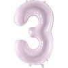 PartyDeco Folinis balionas skaičius 3, violetinis 72cm