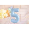Party Deco Balionas folinis skaičius 5 melsvas 72cm