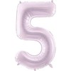 PartyDeco Folinis balionas skaičius 5, violetinis 72cm