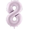 PartyDeco Folinis balionas skaičius 8, violetinis 72cm