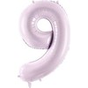 PartyDeco Folinis balionas skaičius 9, violetinis 72cm