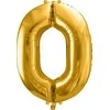 PartyDeco Folinis balionas "0" auksinis, 86 cm