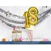 PartyDeco Balionas folinis skaičius 0 sidabrinis 86cm