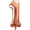 PartyDeco Balionas folinis skaičius 1 rausvas 86cm