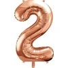 PartyDeco Folinis balionas "2" rožinio aukso, 86 cm