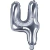 Party Deco Balionas folinis skaičius 4 sidabrinis 35cm