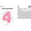 PartyDeco Folinis balionas "4" rožinis, 86 cm