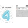 Party Deco PartyDeco Folinis balionas "4" melsvas, 86 cm