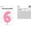 PartyDeco Folinis balionas "6" rožinis, 86 cm
