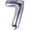 Party Deco Balionas folinis skaičius 7 sidabrinis 35cm