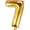 PartyDeco Folinis balionas "7" auksinis, 35 cm