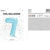Party Deco PartyDeco Folinis balionas "7" melsvas, 86 cm