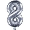 Party Deco Balionas folinis skaičius 8 sidabrinis 35cm