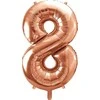 PartyDeco Balionas folinis skaičius 8 rausvas 86cm
