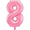 PartyDeco Folinis balionas "8" rožinis, 86 cm