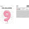 PartyDeco Folinis balionas "9" rožinis, 86 cm