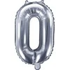 Party Deco Balionas folinis skaičius 0 sidabrinis 35cm