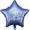 Party Deco PartyDeco Folinis balionas "Happy Birthday" 40cm mėlynas