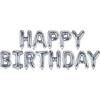 Party Deco PartyDeco Foliniai balionai "HAPPY BIRTHDAY" sidabriniai