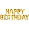 Party Deco Folinis balionas "Happy birthday" auksinis 340x35cm