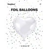 Party Deco PartyDeco Folinis balionas "Širdelė" 45cm baltas