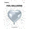 Party Deco Balionas folinis "Širdelė" sidabrinis 45cm