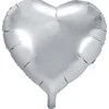 Party Deco Balionas folinis "Širdelė" sidabrinis 45cm