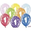 Party Deco PartyDeco Balony 30cm 1-ojo gimtadienio metalo spalvų mišinys A50 91794