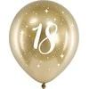 PartyDeco Balionai auksiniai "18" 30cm 6 vnt