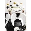 PartyDeco Balionai juodos spalvos "Žvaigždutės" 30cm 6 vnt