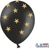 PartyDeco Balionai juodos spalvos "Žvaigždutės" 30cm 6 vnt