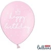 PartyDeco Balionų rinkinys Happy Birthday rausvi 6vnt